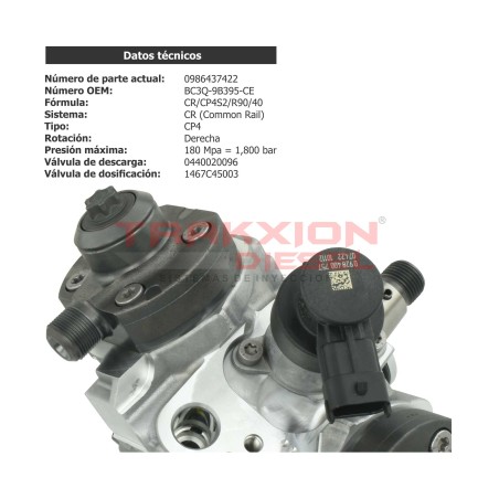 Bomba de alta presión de inyección Diesel Bosch CP4 para PowerStroke Super Duty 6.7 V8 Ford, 11-14, BC3Z-9A543-A, BC3Z-9A543-B