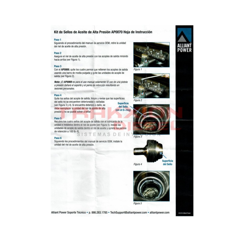 Kit de ligas AP0070 de riel de alta presión de aceite para 6.0 PowerStroke V8 Super Duty, Ford