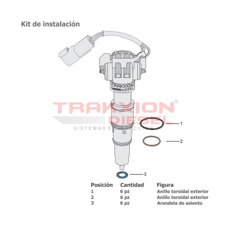 6 Juegos de juntas de inyector Diesel G2.9 i313 MaxxForce DT466E Navistar & International AP0026
