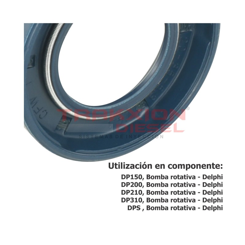 Retén 7174-856, 7243-310 de bomba Diesel DPS, DP200, DP210, DP310, CAV Delphi