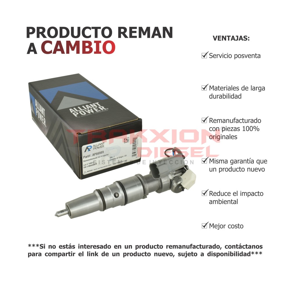 Inyector Diesel Reman HEUI Bang G2.9 para DT466 MaxxForce i313 210-285HP Navistar 2006, 1848489C92, 5010983R91, AP66889, AP66989