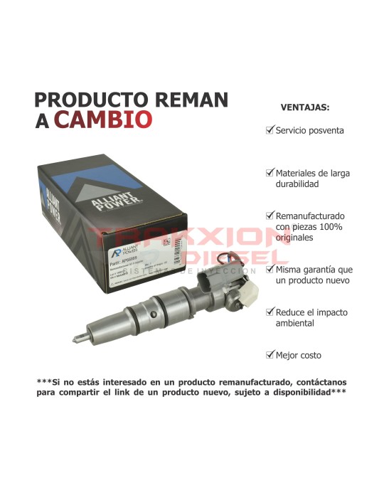Inyector Diesel Reman HEUI Bang G2.9 para DT466 MaxxForce i313 210-285HP Navistar 2006, 1848489C92, 5010983R91, AP66889, AP66989