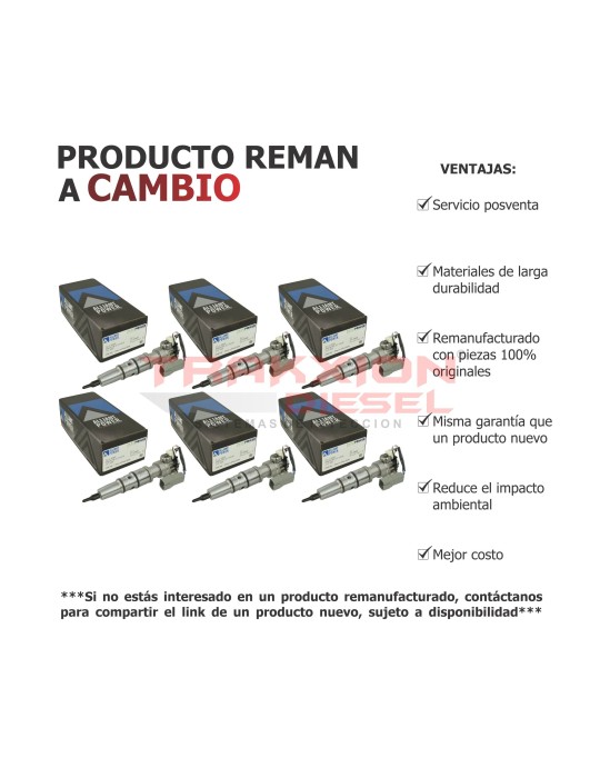 Juego de 6 inyectores HEUI G2.9 Diesel DT466E HT570 i313 MaxxForce 210-225 HP Navistar & International AP66976