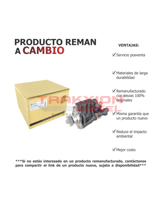 Bomba de alta presión de aceite 16cc Reman para DT570, HT570, MaxxForce Diesel, Navistar, International, 2004-2006, AP63693