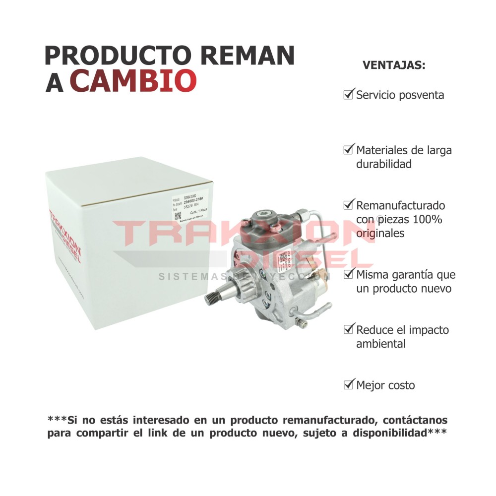 Bomba Diesel Reman 294000-0785, 16700-VM00D, 16700-VM00E, 16700-VM01A, 16700-VM01C, 16700-VM01D para NP300, 2.5L YD25, Nissan