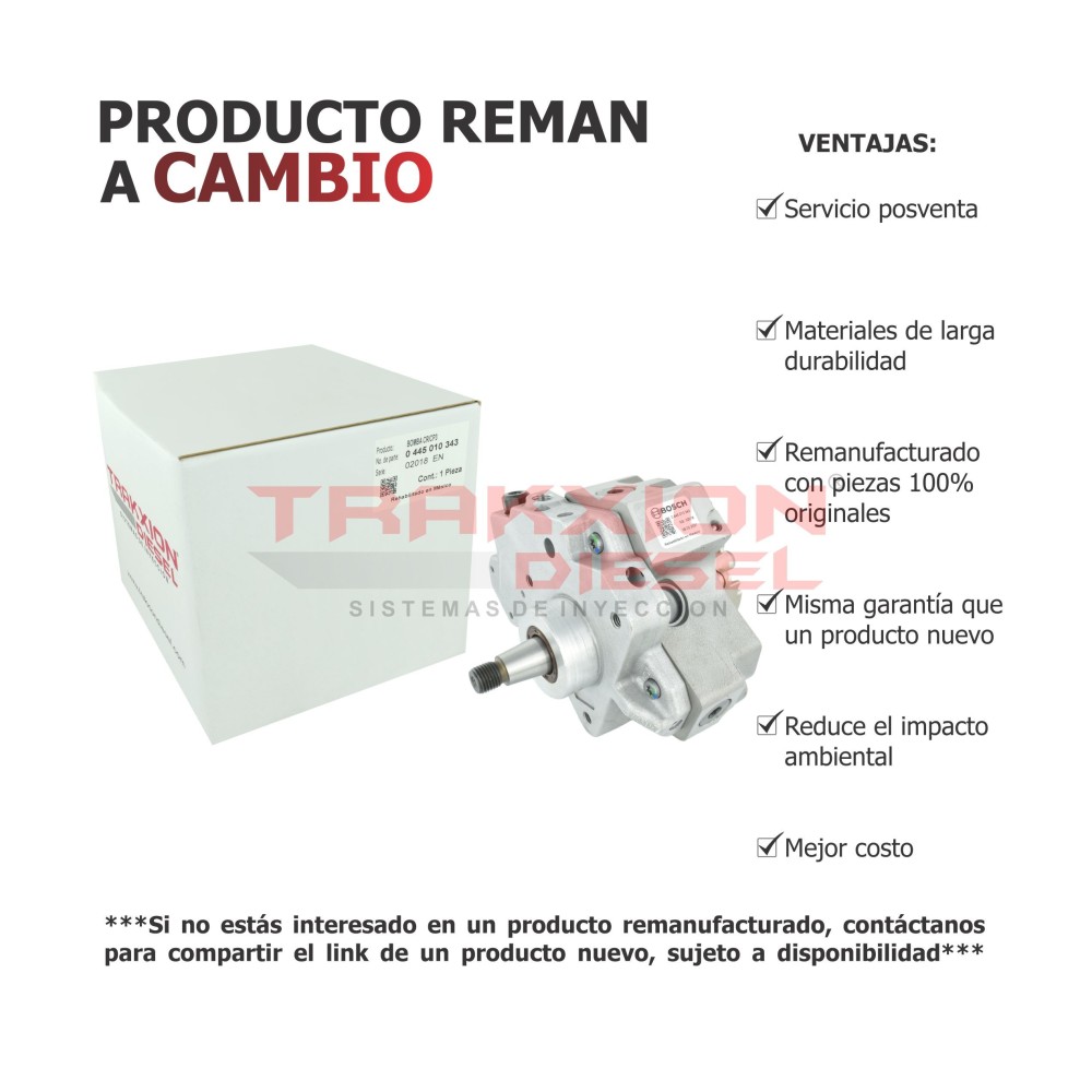 Bomba Diesel Reman 0445010090, 0445010125, 0445010343, 0986437348, 059130851AX, 059130755J, 059130755N para Crafter 2.5 TDI, VW
