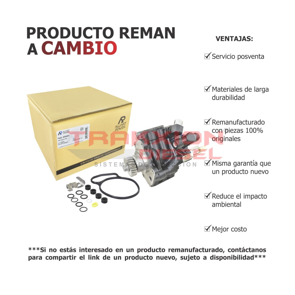 Bomba Reman alta presión de aceite 16CC para MaxxForce 9 y 10 Diesel Navistar 2007-2010 AP63687, AP63697, 1882259C93, 1832094C92
