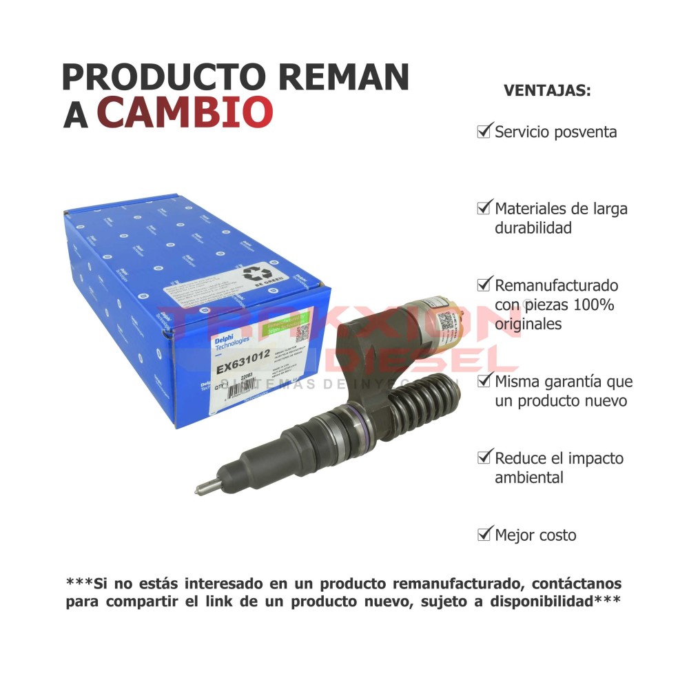 Inyector bomba Diesel A3 EUI Delphi para John Deere, 10.5 6105 y 12.5 6125, PowerTech, RE505207, RE508490, RE517659, RE517662 Inyector bomba Diesel A3 EUI Delphi para John Deere, 10.5 6105 y 12.5 6125, PowerTech, RE505207, RE508490, RE517659, RE517662