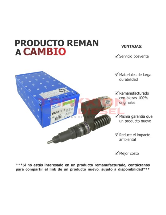 Inyector bomba Diesel A3 EUI Delphi para John Deere, 10.5 6105 y 12.5 6125, PowerTech, RE505207, RE508490, RE517659, RE517662 Inyector bomba Diesel A3 EUI Delphi para John Deere, 10.5 6105 y 12.5 6125, PowerTech, RE505207, RE508490, RE517659, RE517662