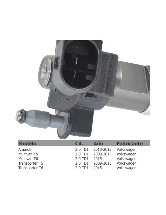 Inyector diesel Amarok 2.0 BiTDI Volkswagen Remanufacturado Amarok TDI
