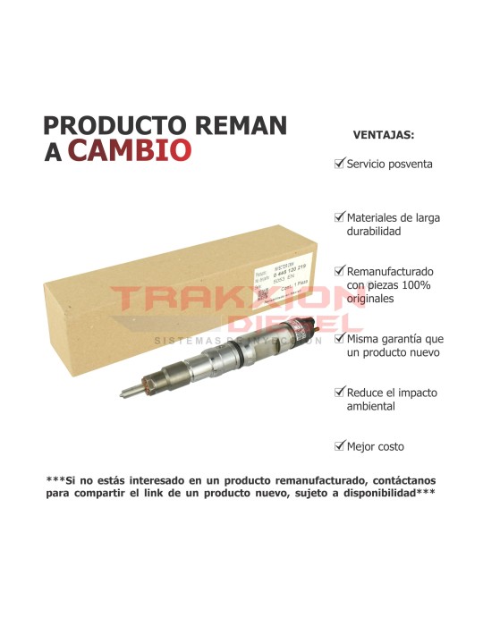 Inyector Diesel CR MAN Bus / Truck TGA Lion´s Coach 12.4L 21101006139