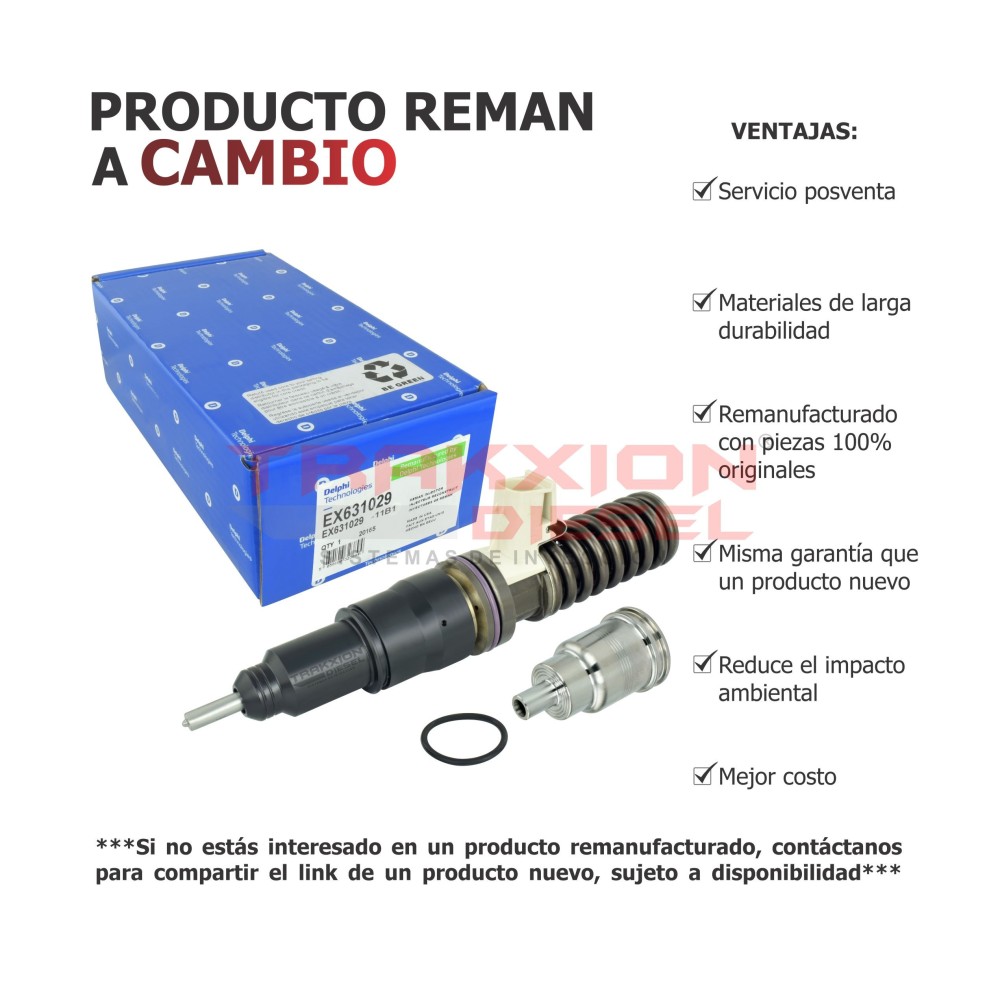 Inyector Diesel E3 (4 pines) Delphi para MP8 Mack y D11F D13F D16F MD13 Volvo Truck, EPA07 (US07), EX631029
