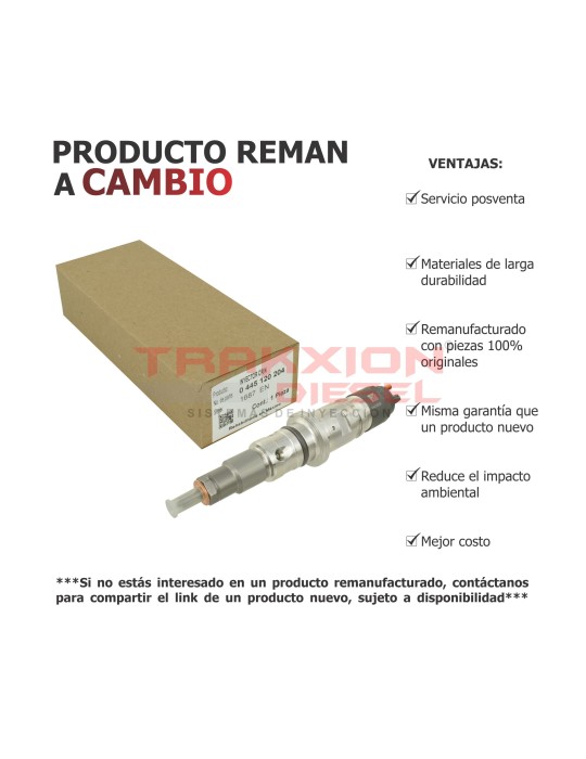 Inyector Diesel Reman 0445120071, 0445120184, 0445120204, 0986435519, 5253221 para Cummins 6.7 ISB, Dodge RAM 3500, 4500, 5500