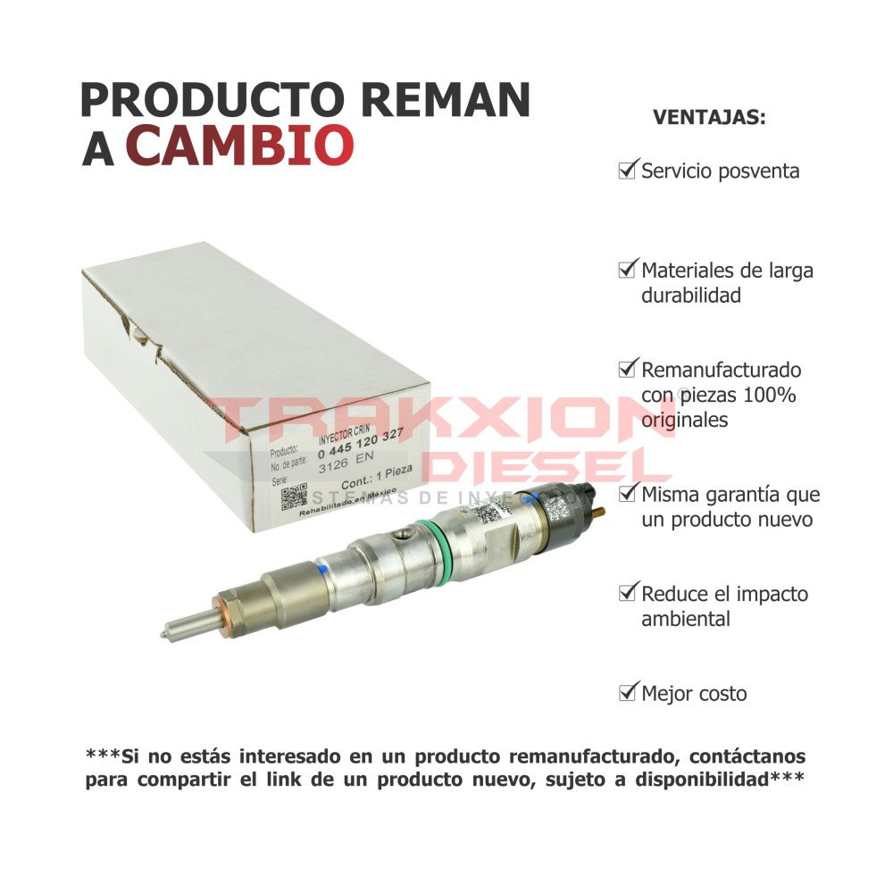 Inyector Diesel Reman 0445120167, 0445120327, 2513442C91, 7002581C1 para MaxxForce 7.2 MWM-Diesel, Navistar, International