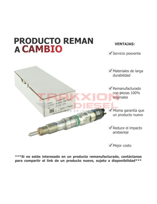 Inyector Diesel Reman 0445120167, 0445120327, 2513442C91, 7002581C1 para MaxxForce 7.2 MWM-Diesel, Navistar, International