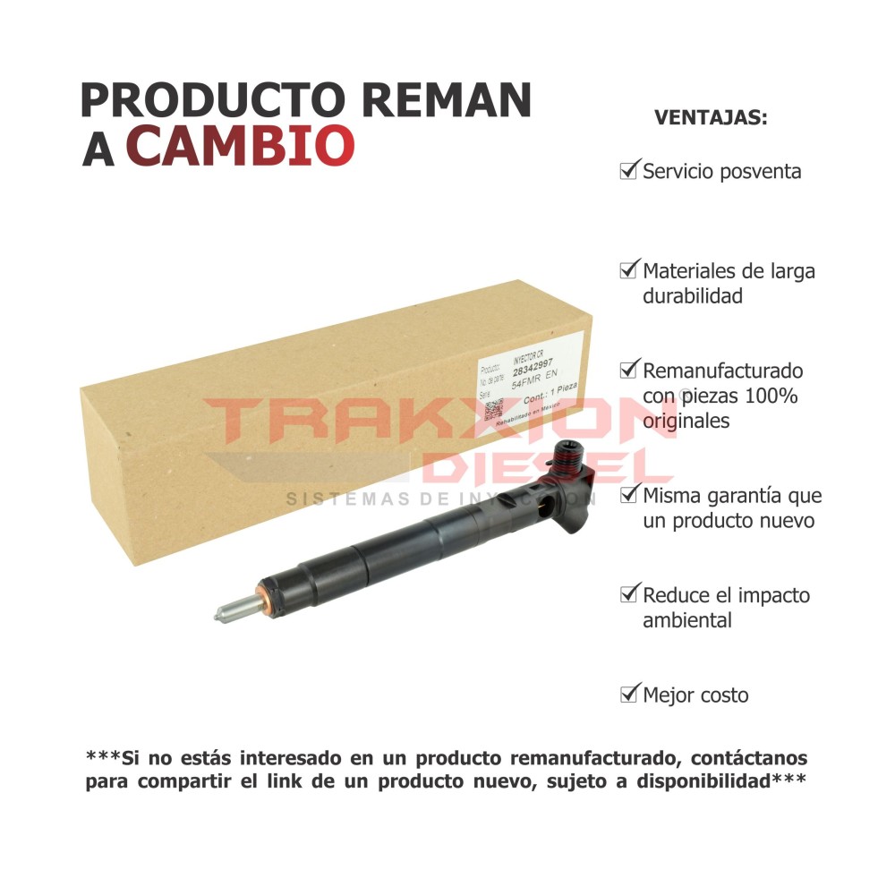 Inyector Diesel Reman 28342997, EMBR00002D, HRD348, A6510700587, A6510704987, A651070498780 para OM651, Vito, Viano, Sprinter MB