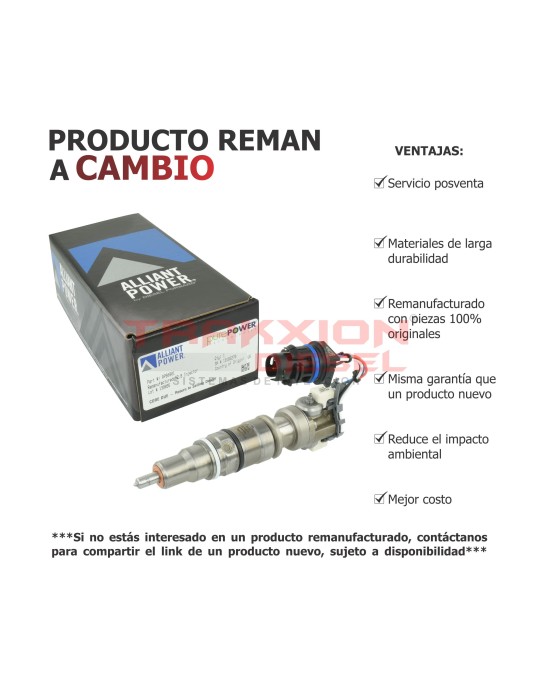 Inyector Diesel Reman AP60901 HEUI G2.8 para 6.0 PowerStroke, V8, F-Series, Ford 2003-2007, VT275, VT365, MaxxForce 5, Navistar