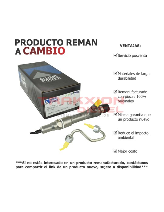 Inyector Diesel Reman AP64900, 1875072C91 para 6.4L PowerStroke, V8 Super Duty, F-250, F-350, F-450, F-550, Ford, 2008-2010 Inyector Diesel Reman AP64900, 1875072C91 para 6.4L PowerStroke, V8 Super Duty, F-250, F-350, F-450, F-550, Ford, 2008-2010