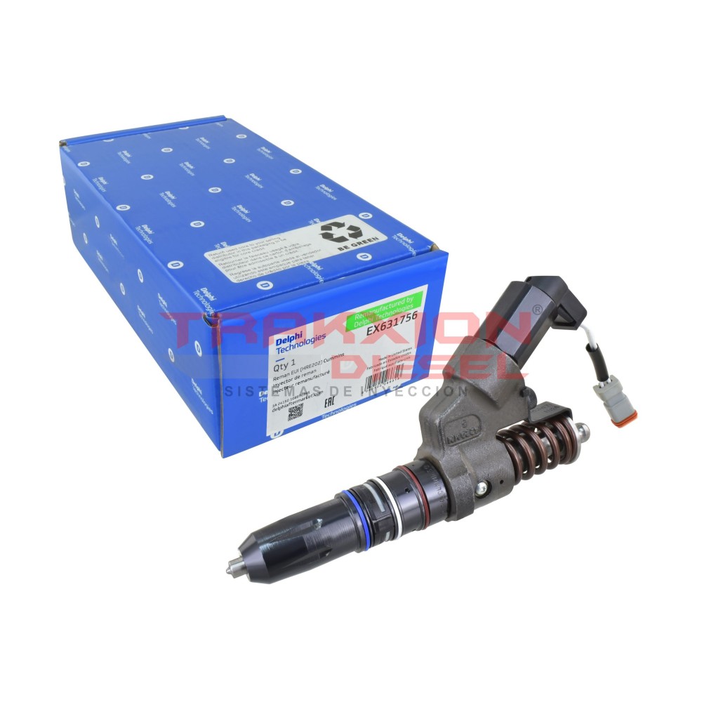 Inyector Diesel Reman EX631756 Delphi para M11, ISM, Celect Cummins, 3411756, 3609922, 3411756RX