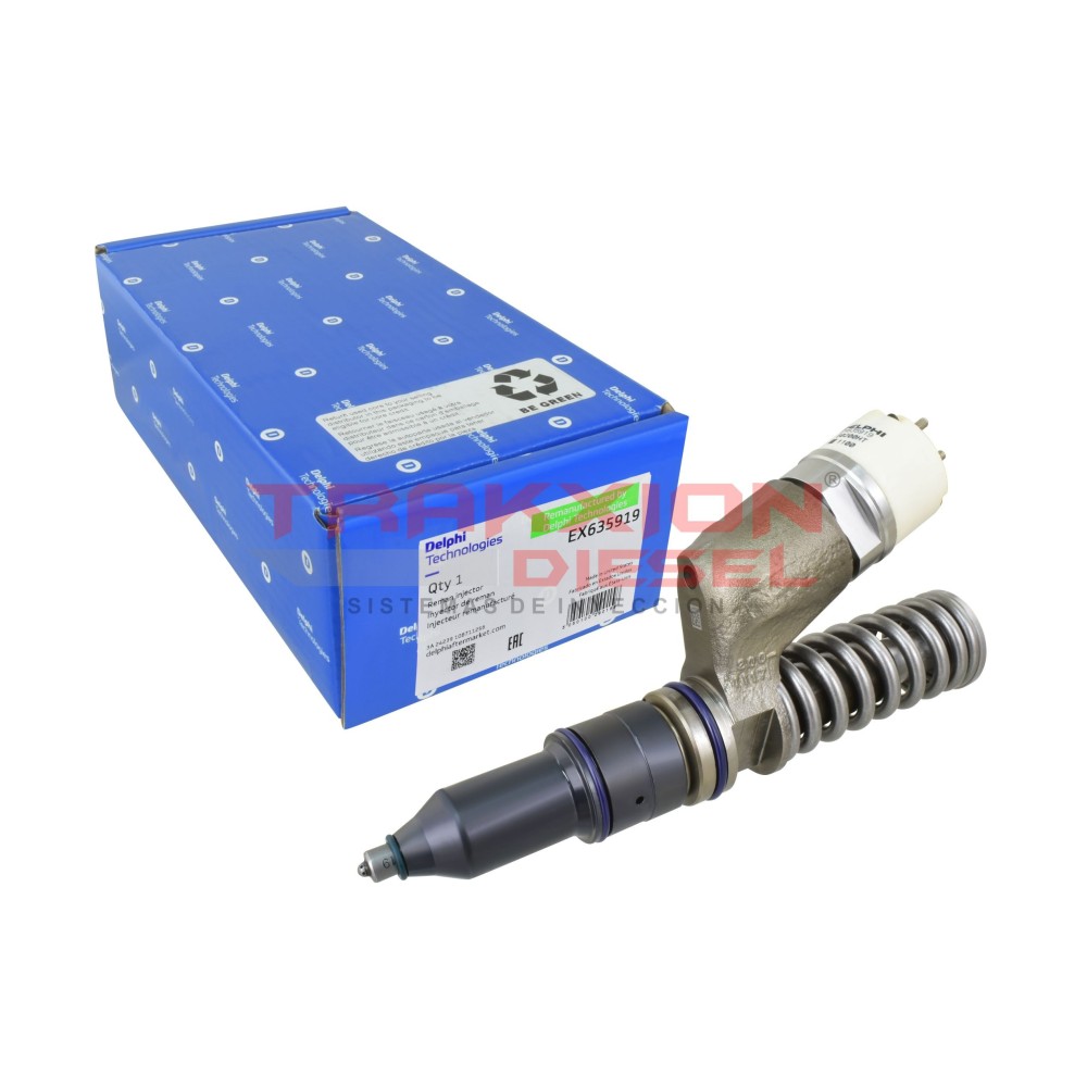 Inyector Diesel Reman EX635919 Delphi para C15, 3406E, Caterpillar, 10R-1000, 229-5919, 10R1000, 2295919