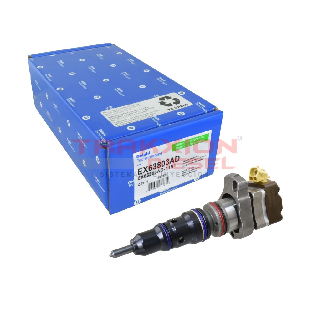 Inyector Diesel Reman HEUI AD, EX63803AD Delphi para 7.3L PowerStroke, V8 Super Duty, F-Series, Ford, 1999-2003, AD1831551C1