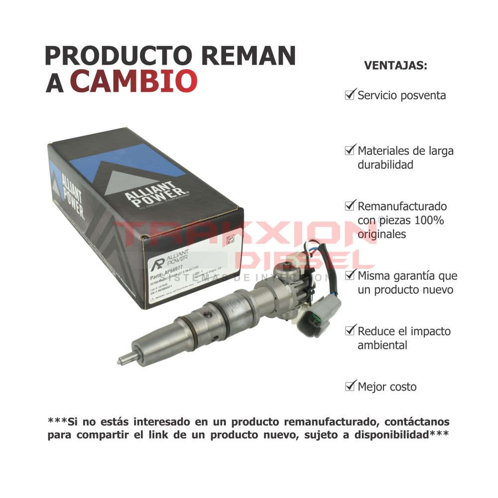 Inyector remanufacturado Diesel G2.9 HEUI MaxxForce DT466E Navistar & International 245-285 HP 2004-2005 AP66977 Inyector remanufacturado Diesel G2.9 HEUI MaxxForce DT466E Navistar & International 245-285 HP 2004-2005 AP66977