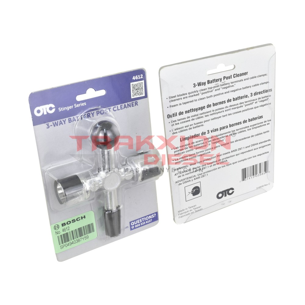Herramienta limpiadora de terminales de batería de 3 vías OTC 4612