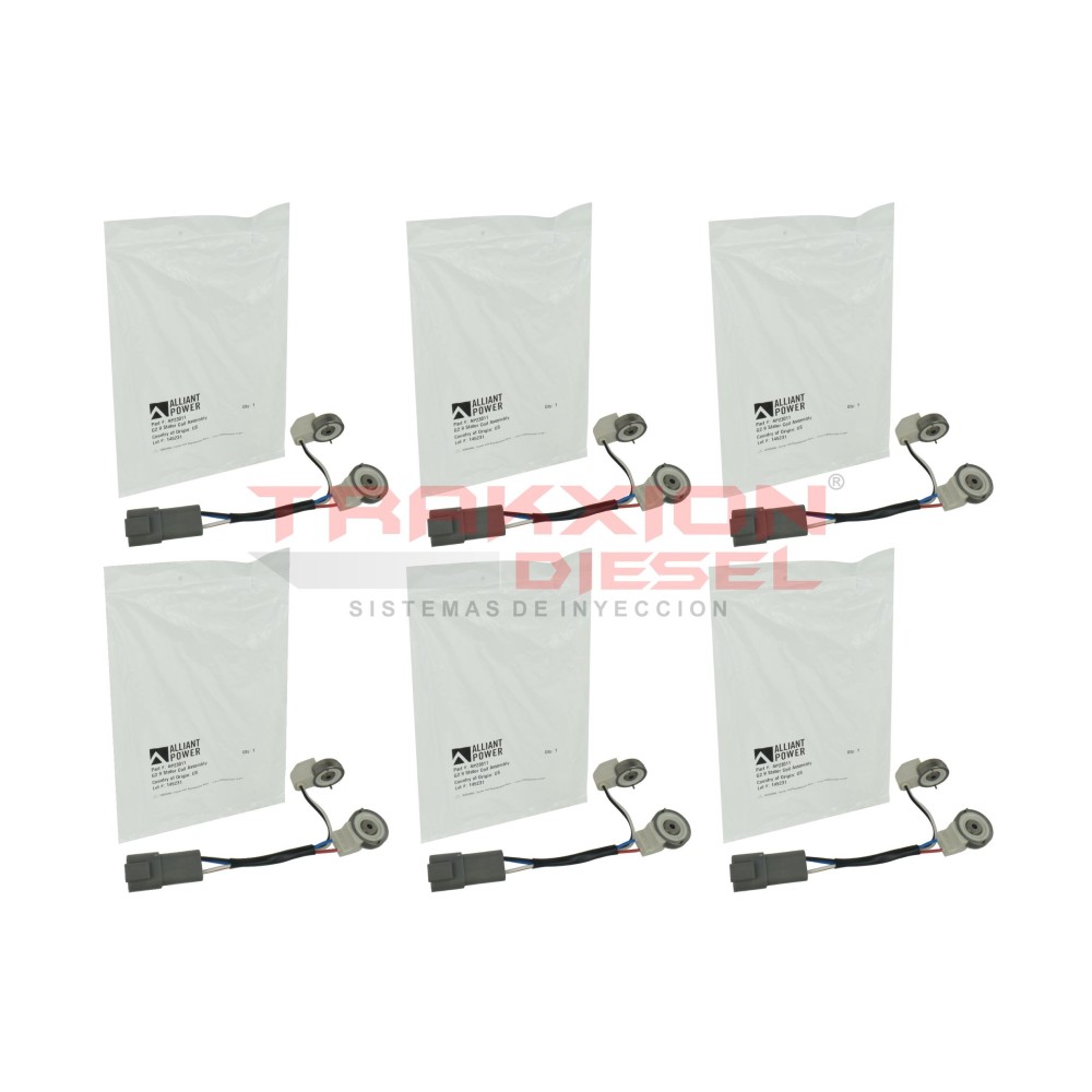 6 Bobinas solenoide AP23011 Alliant Power de inyector Diesel HEUI G2.9 para MaxxForce Navistar