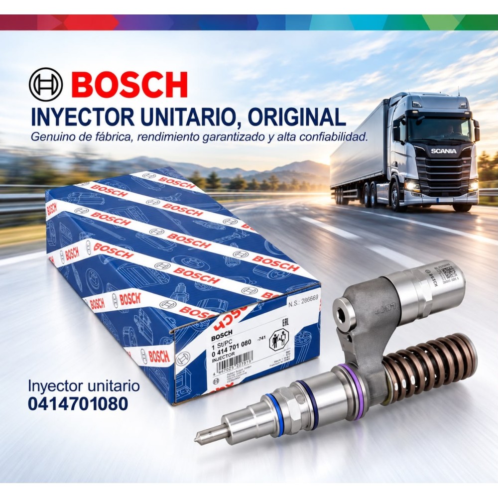 Inyector Diesel Unitario Original Bosch UIS Para Scania & Irizar