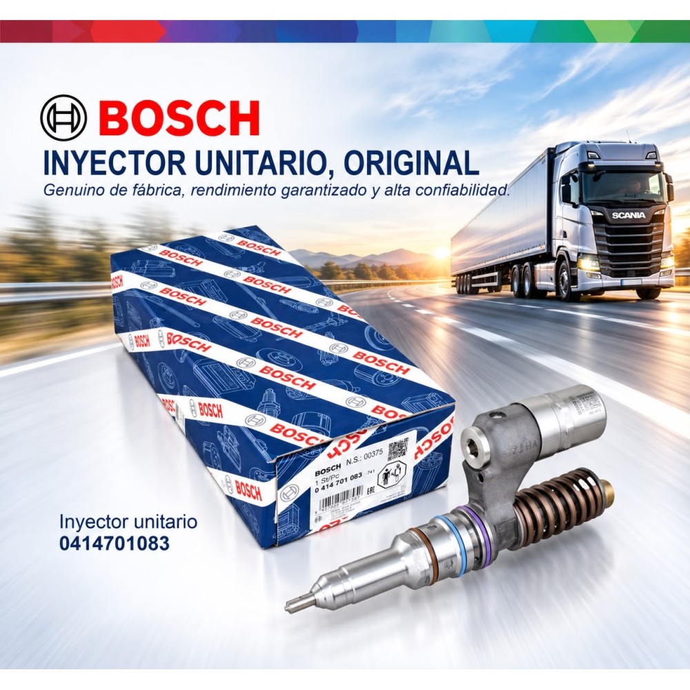 Inyector Diesel Unitario UIS Original Bosch para Astra, Case e Iveco