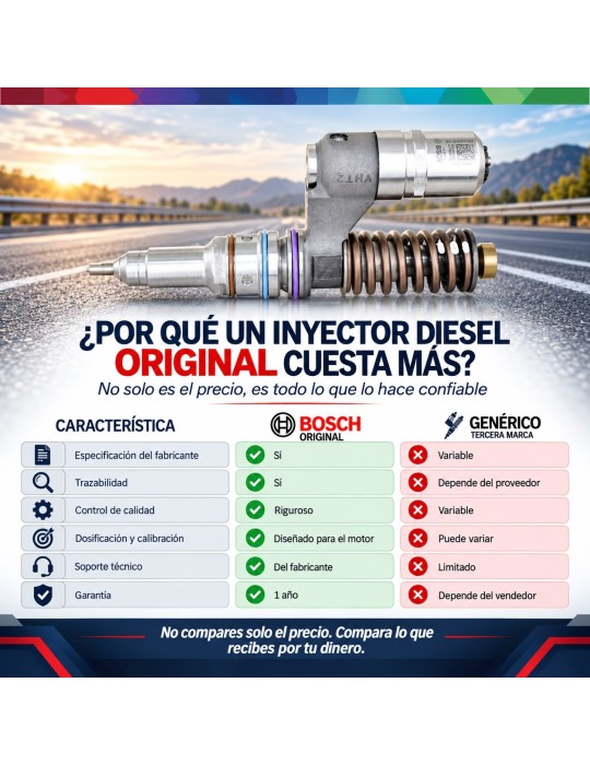 Inyector Diesel Unitario UIS Original Bosch para Astra, Case e Iveco