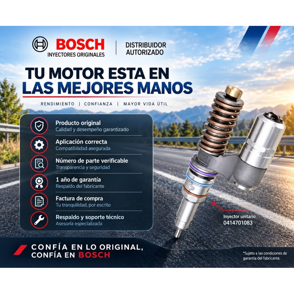 Inyector Diesel Unitario UIS Original Bosch para Astra, Case e Iveco