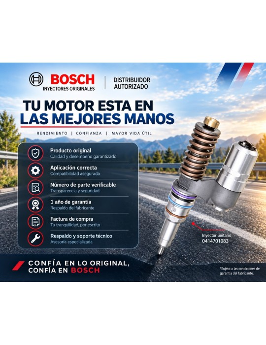 Inyector Diesel Unitario UIS Original Bosch para Astra, Case e Iveco