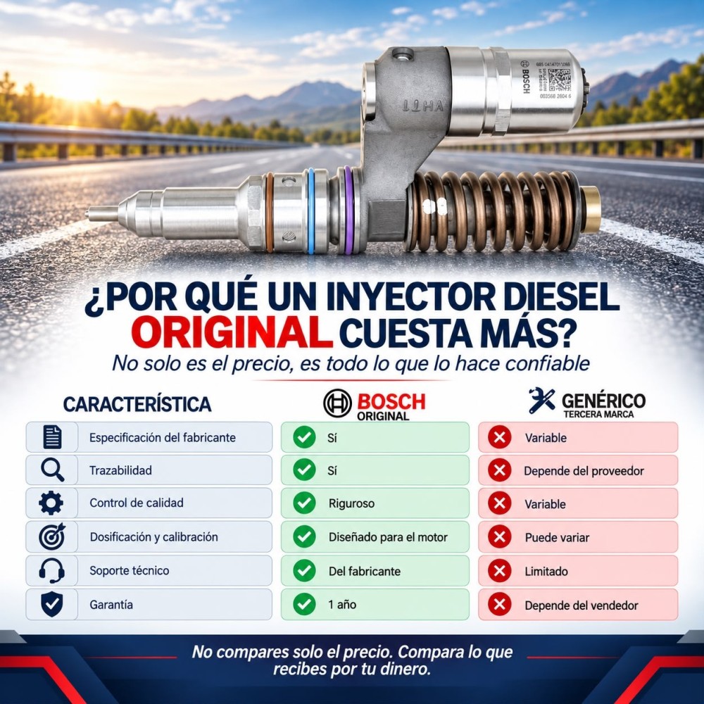 Inyector Diesel Unitario UIS Original Bosch Para Case, Iveco y Ford