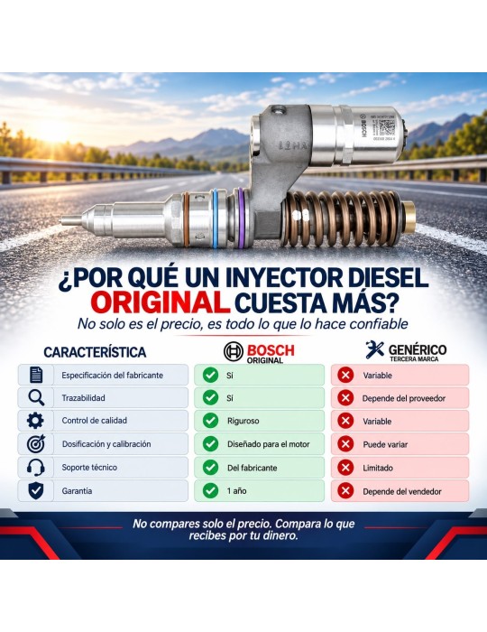 Inyector Diesel Unitario UIS Original Bosch Para Case, Iveco y Ford
