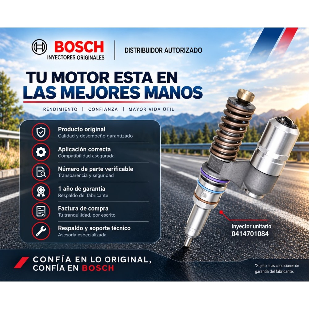 Inyector Diesel Unitario UIS Original Bosch Para Case, Iveco y Ford