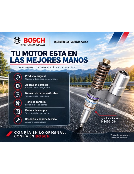 Inyector Diesel Unitario UIS Original Bosch Para Case, Iveco y Ford