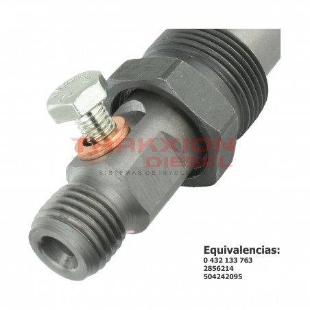 Inyector Diesel Bosch 0432133763, 2856214, 504242095 para Case, New Holland, Iveco, 84LB Cargador, Motor F4CE9684J