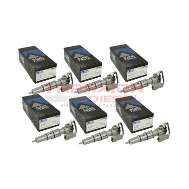 Juego de 6 inyectores HEUI G2.9 Diesel DT466E HT570 i313 MaxxForce 210-225 HP Navistar & International AP66976 2