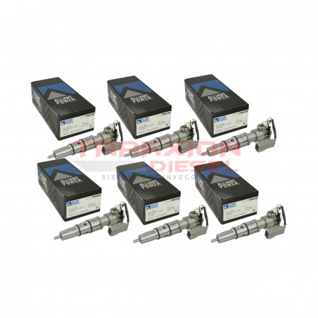 Juego de 6 inyectores HEUI G2.9 Diesel DT466E HT570 i313 MaxxForce 210-225 HP Navistar & International AP66976