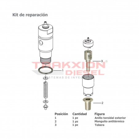 Kit de Reparación Lucas (con manguito) de inyector Diesel para M2 Business Class Freightliner, OM904 OM906 Boxer Mercedes Benz