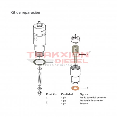 4 Kits de servicio reparación Lucas c/arandela de inyector Diesel para M2 Business Class Freightliner, OM904 Boxer Mercedes Benz