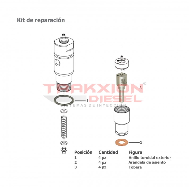 6 Kits de servicio reparación Lucas c/arandela de inyector Diesel para M2 Business Class Freightliner, OM906 Boxer Mercedes Benz