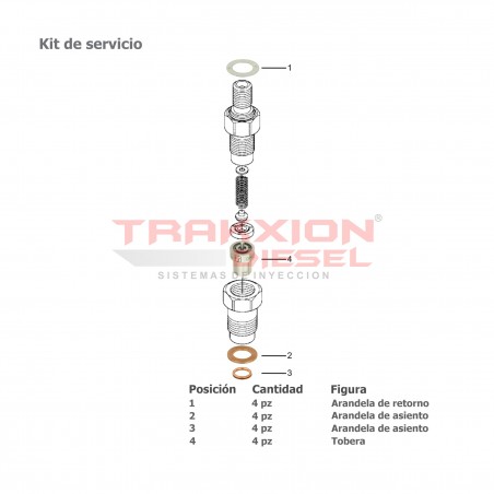 4 kits de servicio y reparación Seven de inyector Diesel para 2.5 H100 Hyundai