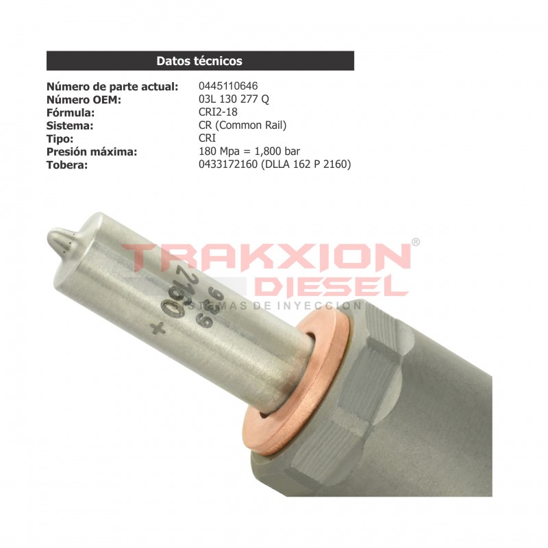 Inyector CRI Diesel nuevo original Bosch para 2.0 TDI Amarok, Crafter, Jetta, 2011-2016 Volkswagen, 03L130277J, 03L130277Q