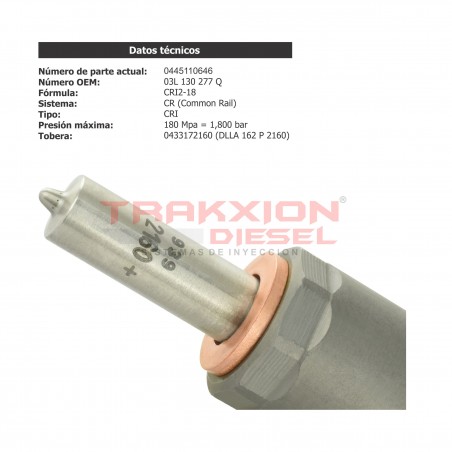 Inyector CRI Diesel nuevo original Bosch para 2.0 TDI Amarok, Crafter, Jetta, 2011-2016 Volkswagen, 0445110368, 0445110369