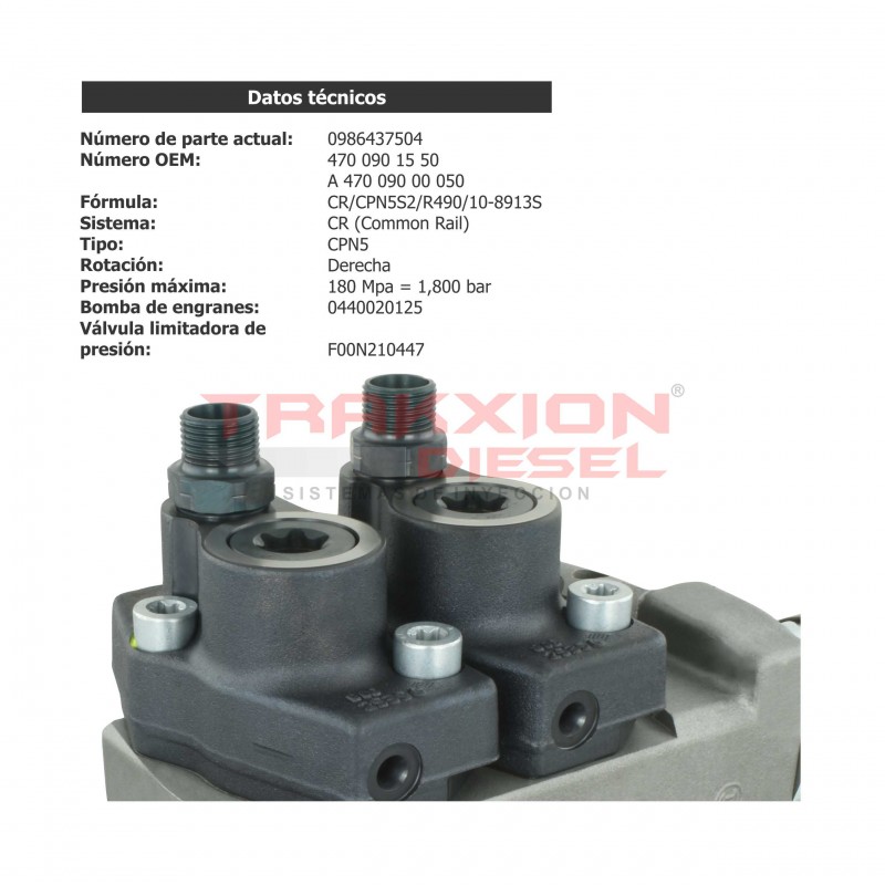 Bomba de inyección de alta presión Diesel para Mercedes Benz, MP4, OM470, OM471, OM473, A4700900050, A4700900750, A4700901550