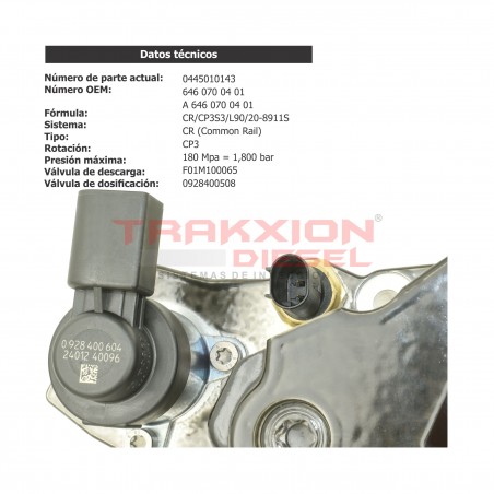 Bomba Diesel para OM 646, 647 Mercedes Benz, 0986437328, 0986437364, A64607001010080, A64607004010080, A6110701401 A6460700101