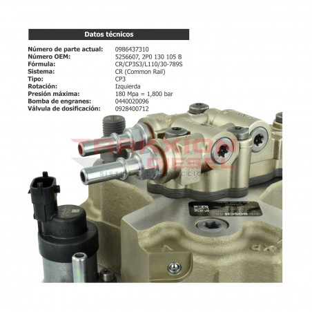 Bomba de inyección de alta presión Diesel CP3 Bosch para Cummins QSB, 4.5, 5.9, 6.7, 3975701, 4941066, 4988593, 5256607, 5256608