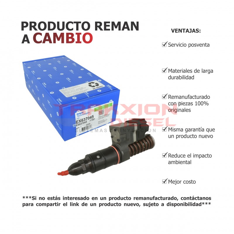 Inyector Diesel N2 Delphi para Detroit Diesel 12.7 S60 DDEC III, IV, R5237045, RB5237045, 523-7045, 523-6952, 523-7821, EX637045